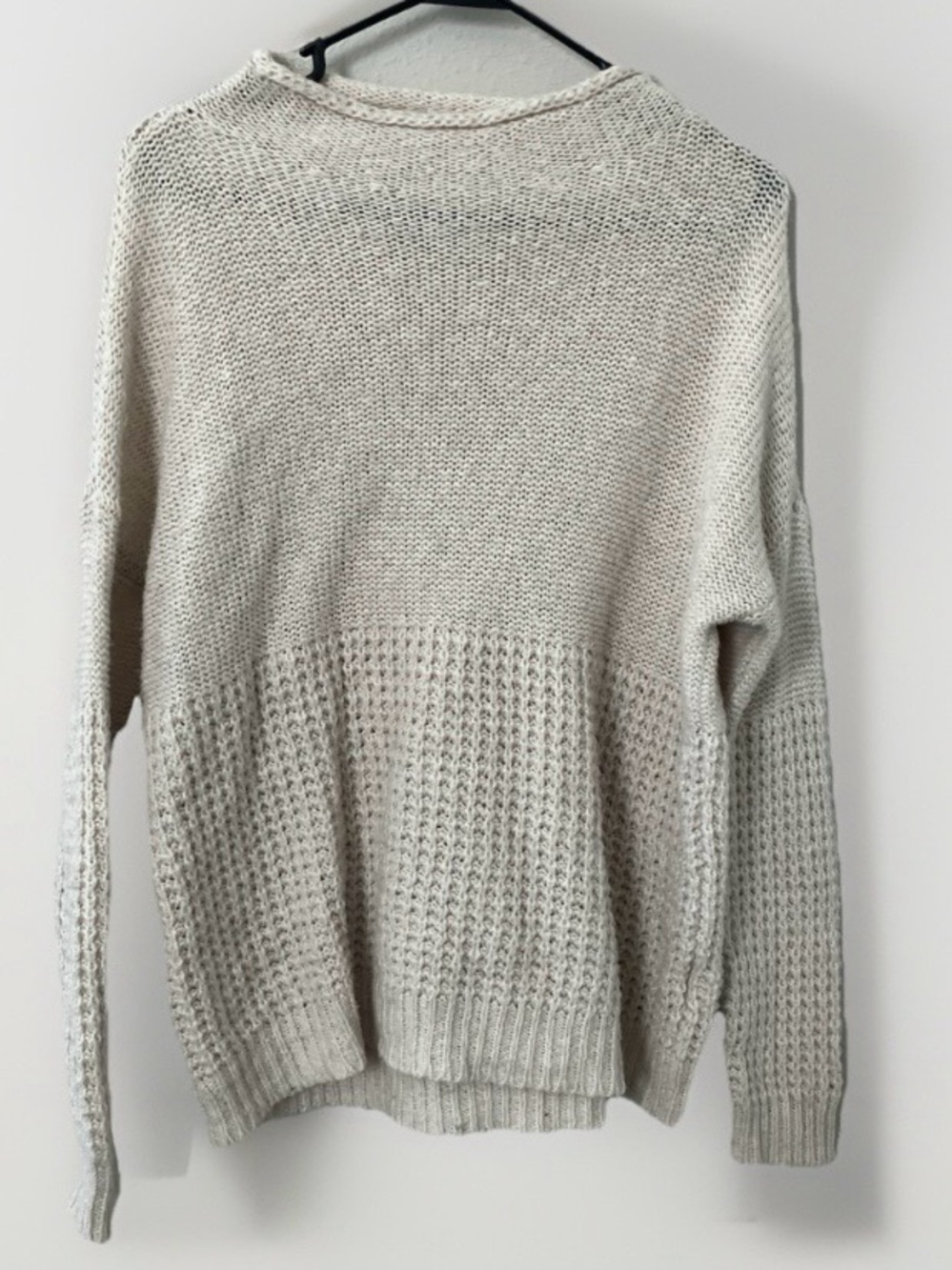 American Eagle Women's Size L Cream Open Knit Pullover Sweater Lightweight